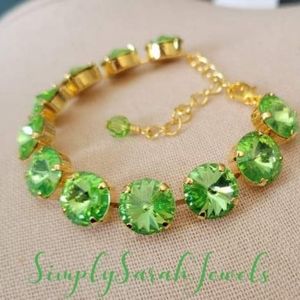 Austrian Crystal Tennis Bracelet in Gold